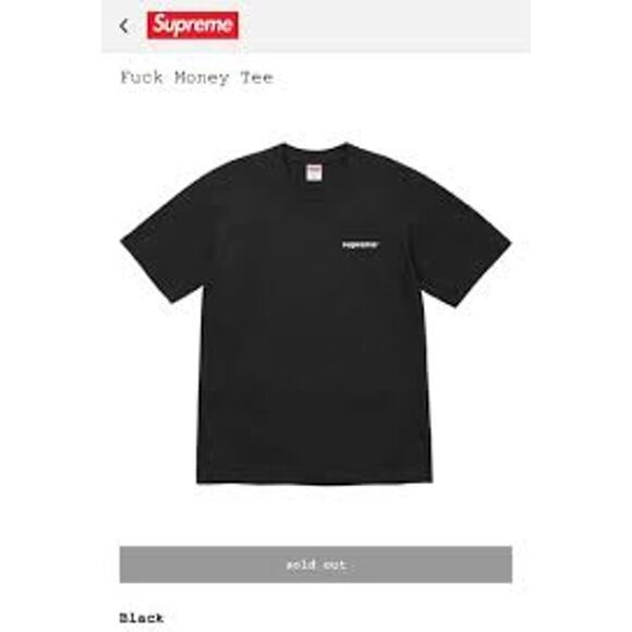 Supreme F Money Tee - Black - XXL - Brand New - Picture 2 of 6